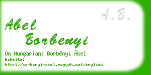 abel borbenyi business card